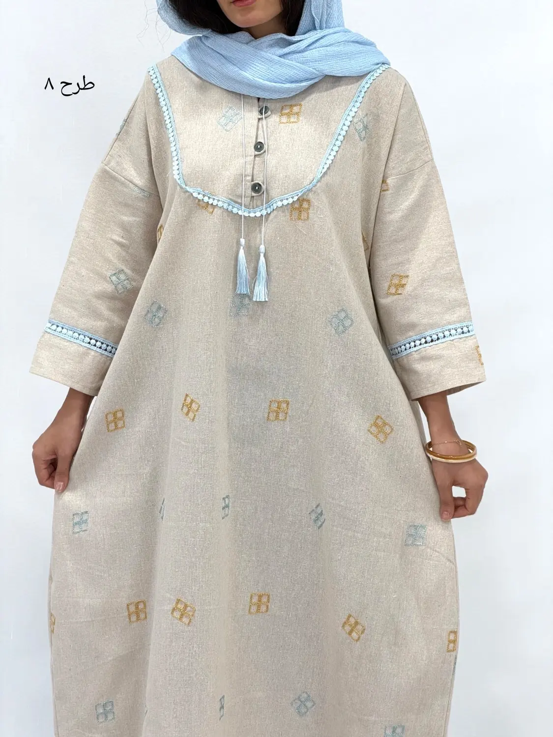 کفتان لینن گلدوزی ترک جان سو